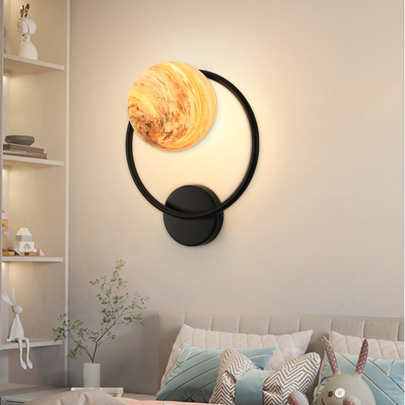 Modern Creative Planet Glass Circle 1-Licht-Wandleuchte