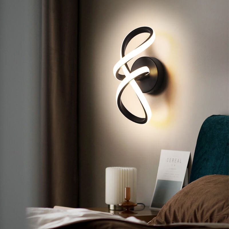 Nordic Simple Twisted Line Shape Aluminum LED Wall Sconce Lamp