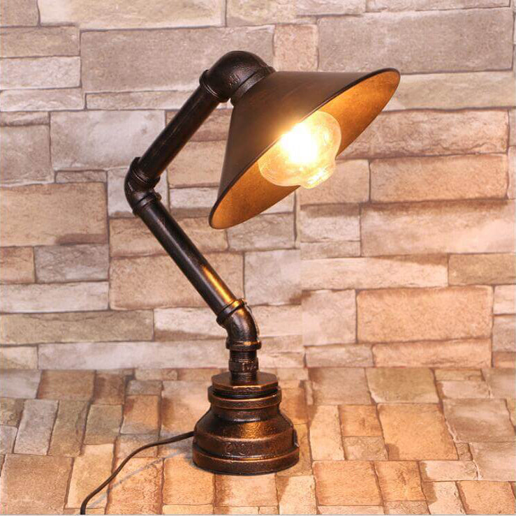 Vintage Industrial Pipe Iron 1-Light Table Lamp