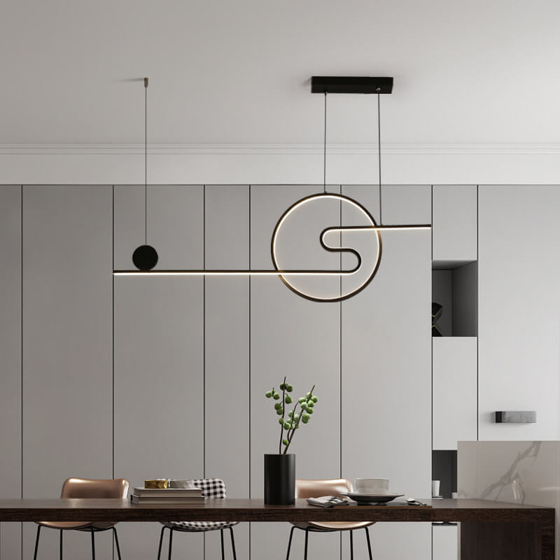 Lustre LED rond aux lignes minimalistes nordiques 