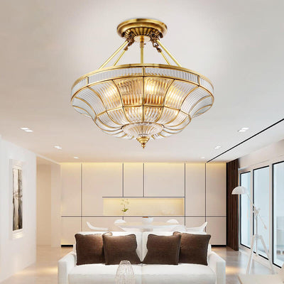 Modern Lights Luxury All-copper 3/6-Light Flush Mount Ceiling Light