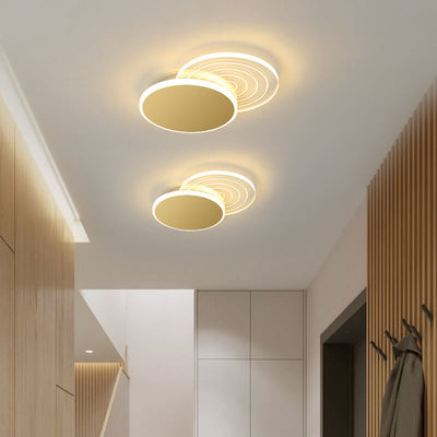 Creative Simple Geometric Overlap Design LED Flush Mount Light