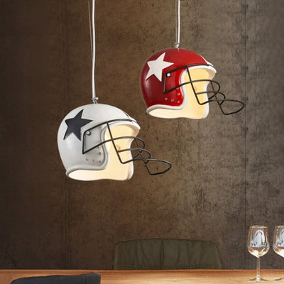 Modern Creative Ball Cap Helmet Decorative Resin 1-Light Pendant Light