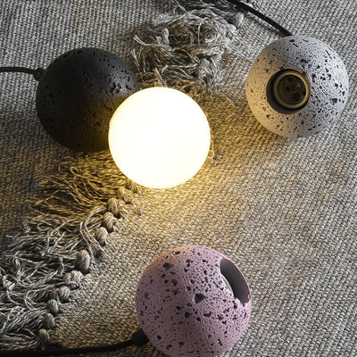 Contemporary Scandinavian Orb Terrazzo 1-Light Pendant Light For Bedroom