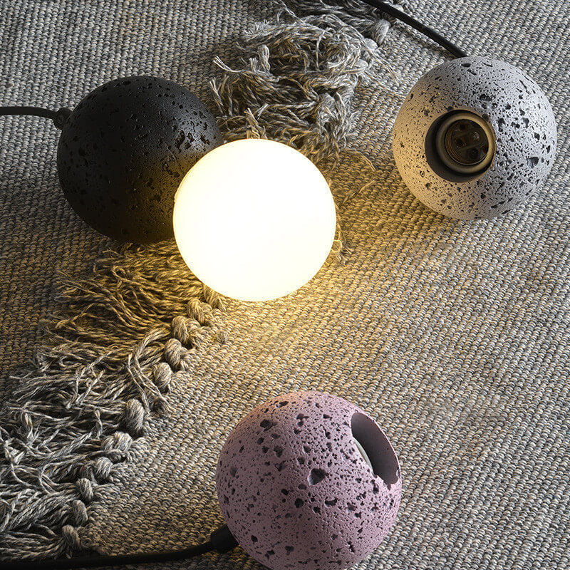 Contemporary Scandinavian Orb Terrazzo 1-Light Pendant Light For Bedroom