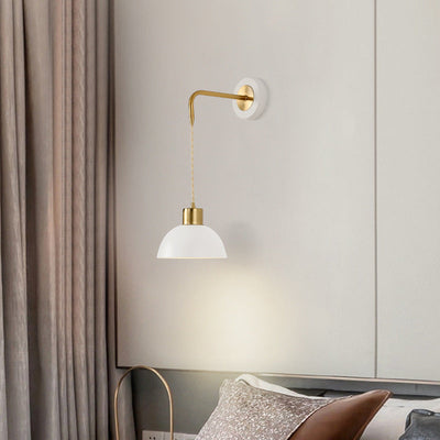 Modern Minimalist Half Circle Pendant Wire Iron 1-Light Wall Sconce Lamp For Bedroom