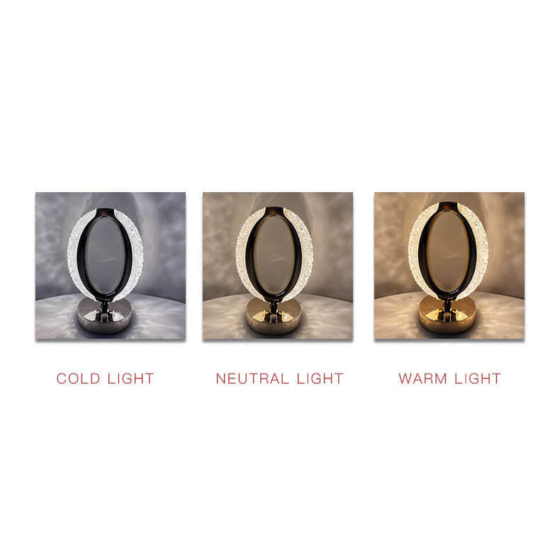 Modern Creative Ring Crystal Acrylic LED Touch Table Lamp