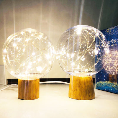 Moderne Kunststoff-Lampenschirm-Sternennachtlicht-LED-Tischlampe 