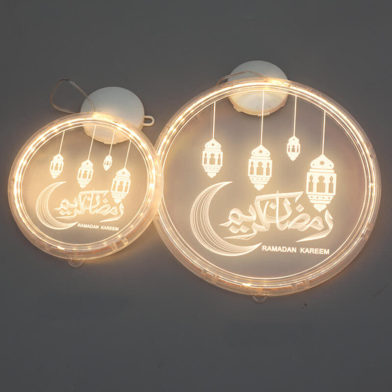 Eid Ramadan Moon Castle LED Dekoratives Fensterlicht 