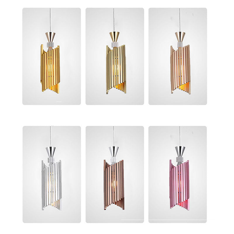 Modern Light Luxury Aluminum Column Geometry 1-Light Pendant Light