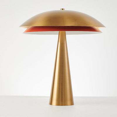 Lampe de table à 2 lumières en forme de champignon en fer de simplicité contemporaine pour le bureau à domicile 