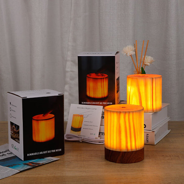 Lampe de table créative en bois LED Touch Night Light 