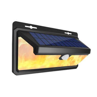 Outdoor Solar Flame Trapezoid Sensor LED Patio Wall Sconce Lamp