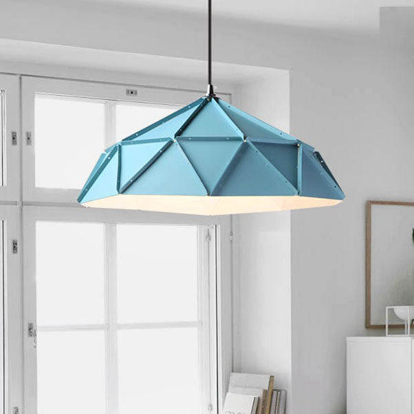 Lampe suspendue à 1 lumière en fer prismatique de grange créative nordique 