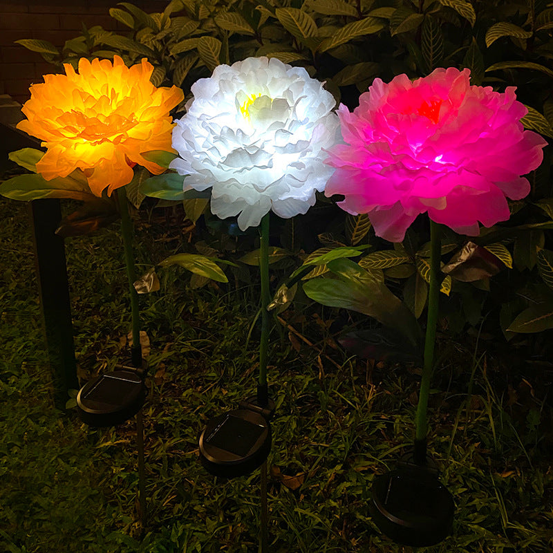 Modern Simulated Flowers Decorative Solar Outdoor Lawn LED Garden Ground Insert Landscape Light