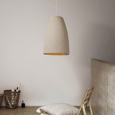 Modern Minimalist Pure Grey Geometric Shape 1-Light Pendant Light