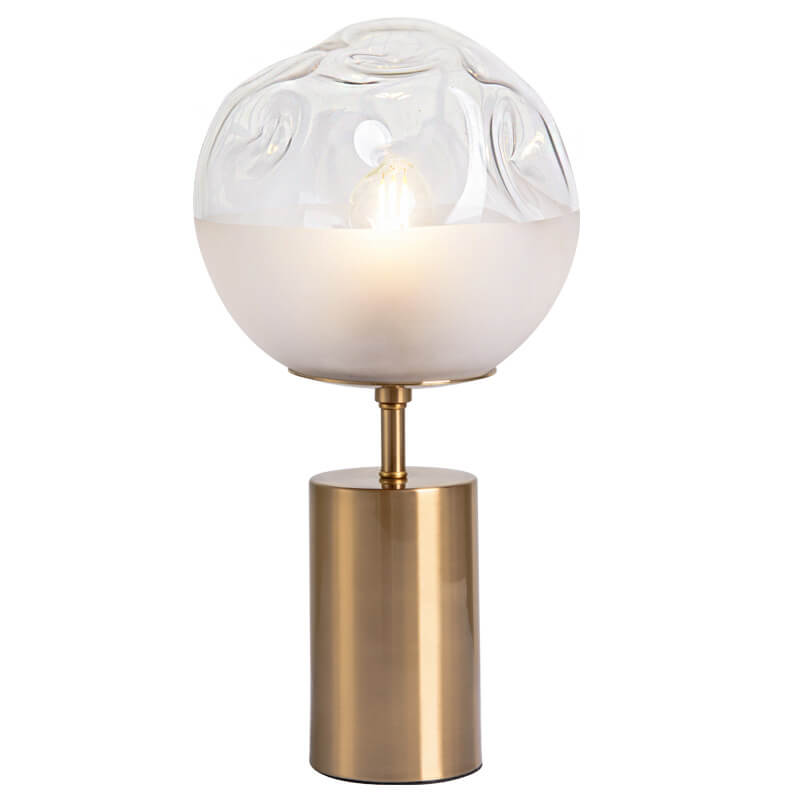 Nordic Light Luxury Frosted Glass Ball Column 1-Light Table Lamp