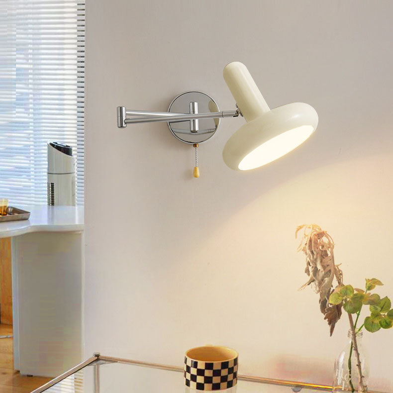 Nordic Minimalist Retractable Swing Arm Iron 1-Light Wall Sconce Lamp