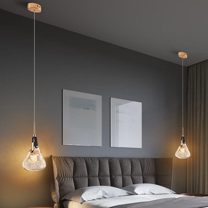 Lampe suspendue LED en fer Transparent de luxe, lumière nordique 