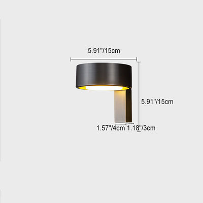 Modern Minimalist Round Rectangle Full Copper Acrylic LED Wall Sconce Lamp For Bedroom