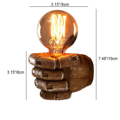 Traditional Vintage Fist Resin 1-Light Wall Sconce Lamp For Living Room