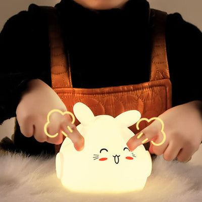 Creative Cartoon Deer Rabbit Silicone USB LED Night Light Table Lamp