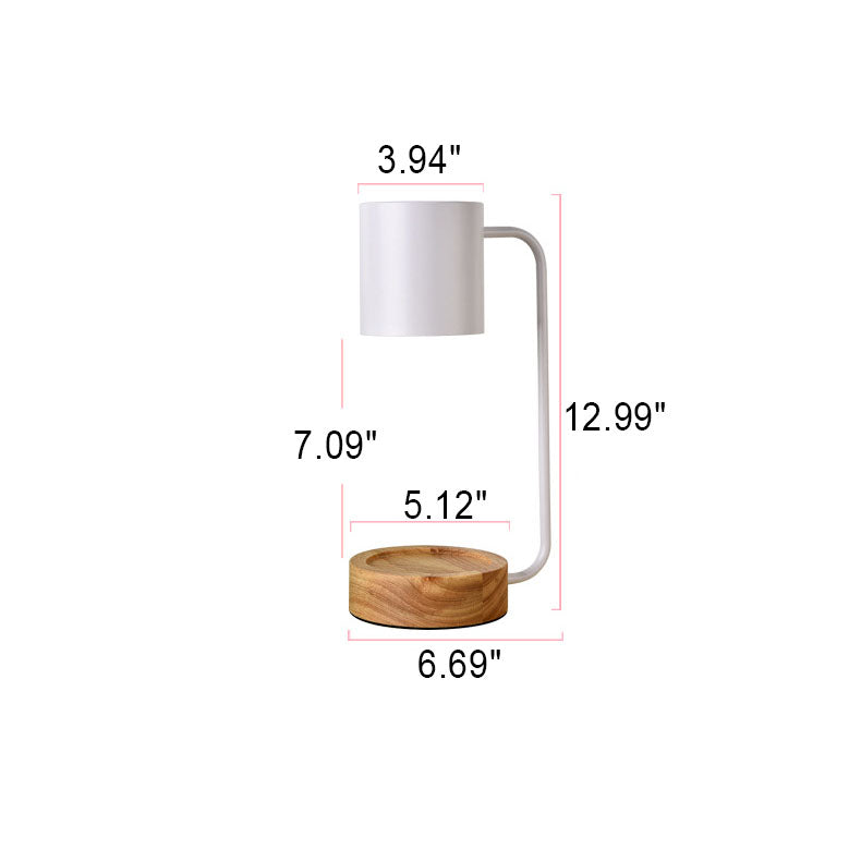 Lampe de table en cire fondue à 1 lumière en bois de couleur unie minimaliste moderne 