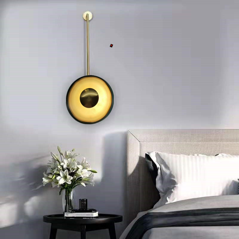 Modern Minimalist Dark Green Round Long Pole LED Wall Sconce Lamp