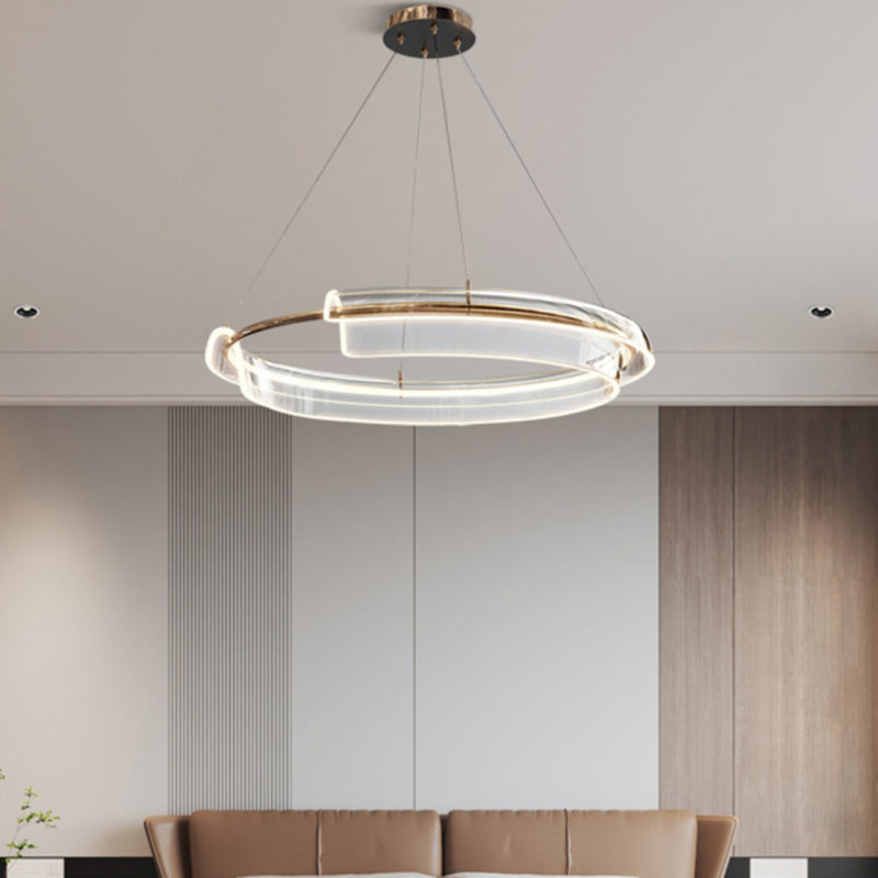 Lustre LED rond créatif minimaliste en fer forgé 