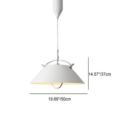 Nordic Minimalist Cone Round Iron 1-Light Pendant Light