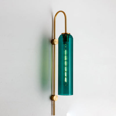 Nordic Luxury Glass Column Bent Arm 1-Light Wandleuchte 