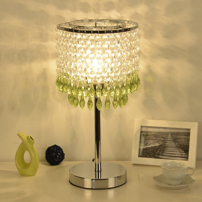 Modern Crystal Beads Colored Column 1-Light Table Lamp
