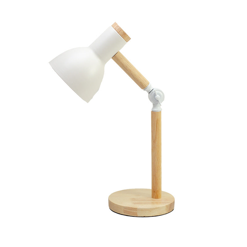 Modern Minimalist Solid Color Rotatable Wood Iron 1-Light Table Lamp