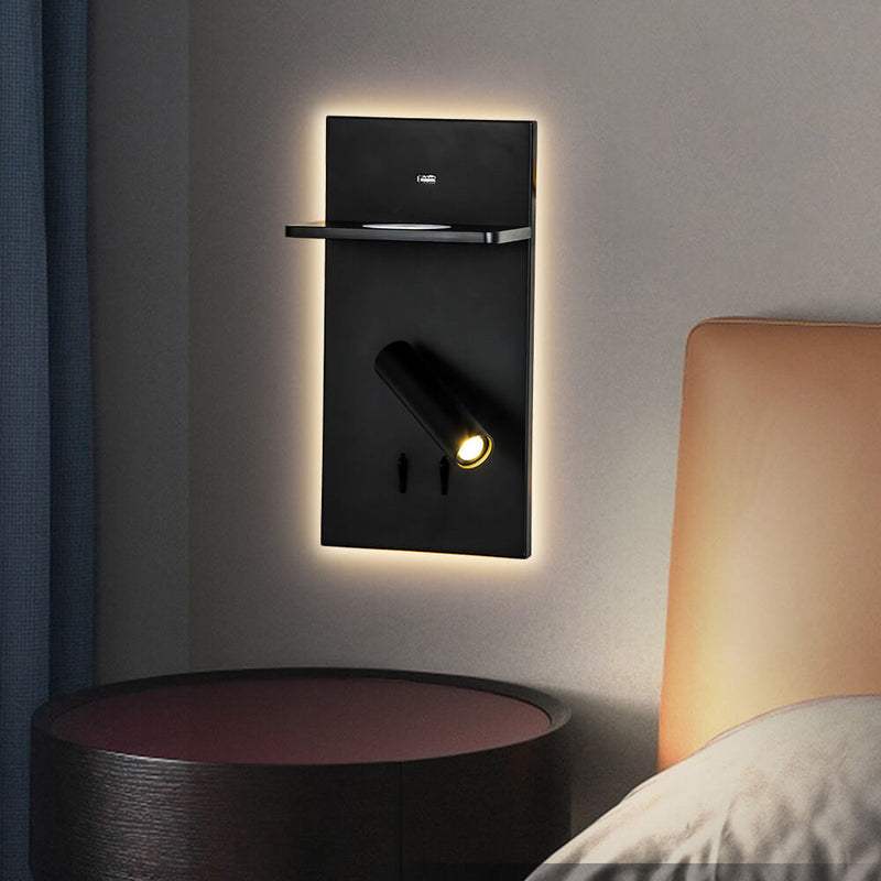 Modern Simple Square House Light Head USB Wireless Charging LED Wall Sconce Lamp