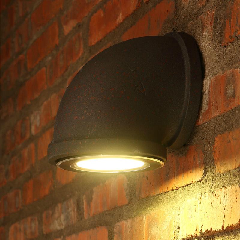 Retro Wrought Iron Pipe 1-Light LED Wall Sconce Lamp