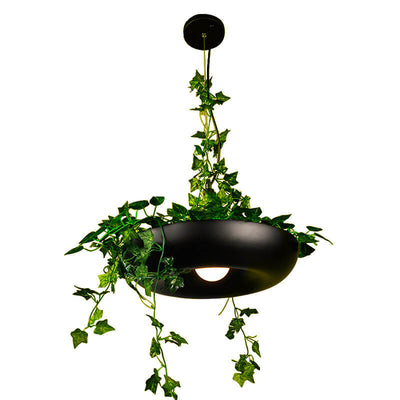 Lampe suspendue à 1 lumière à abat-jour rond Art déco moderne Sky Garden pour salle à manger 