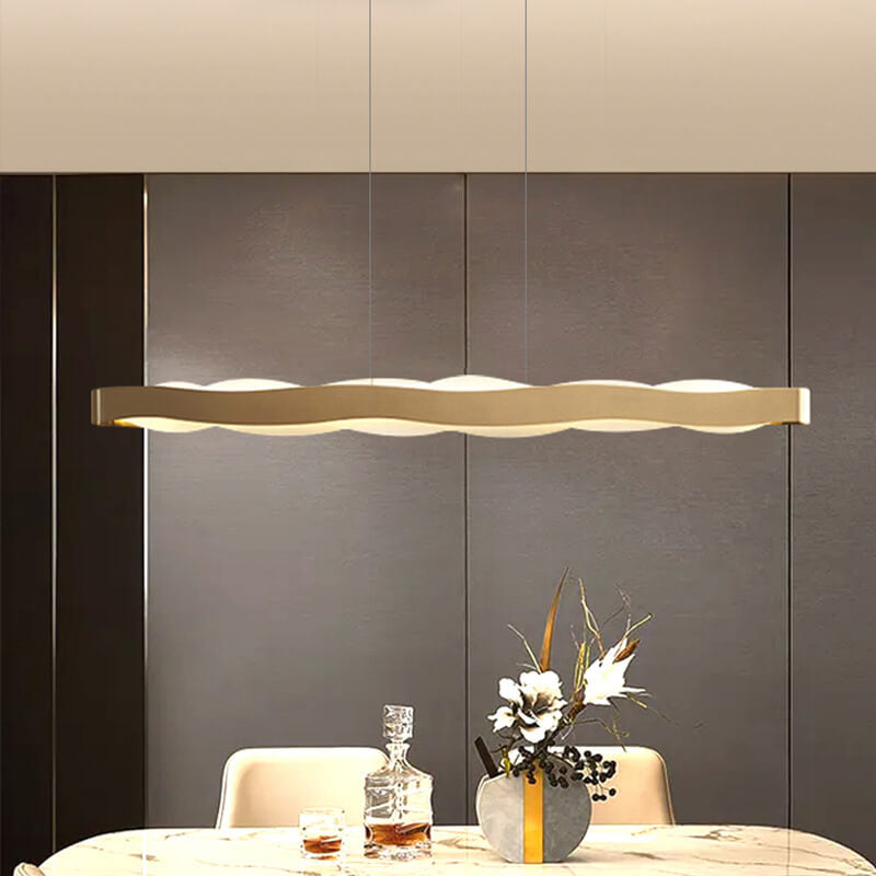 Moderner Luxus-LED-Kronleuchter aus Edelstahl mit langer Stange aus Acryl 
