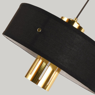 Modern Luxury Black Drum Gold Metal 1-Light Pendant Light