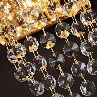 Modern Luxury Tassel Crystal Stainless Steel 3-Light Wall Sconce Lamp