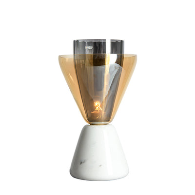 Nordic Luxury Marble Glass Cone 1-Light Table Lamp