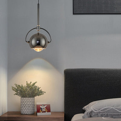 Modern Minimalist Round-headed Iron Aluminum COB 1-Light Pendant Light For Bedroom