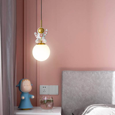 Nordic Minimalist Children's Astronaut 1-Light Pendant Light