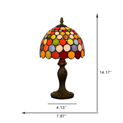 Lampe de table à 1 lumière en verre teinté Tiffany de style européen 