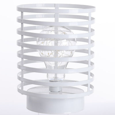 Lampe de Table créative Simple à colonne ronde en fer LED avec batterie 