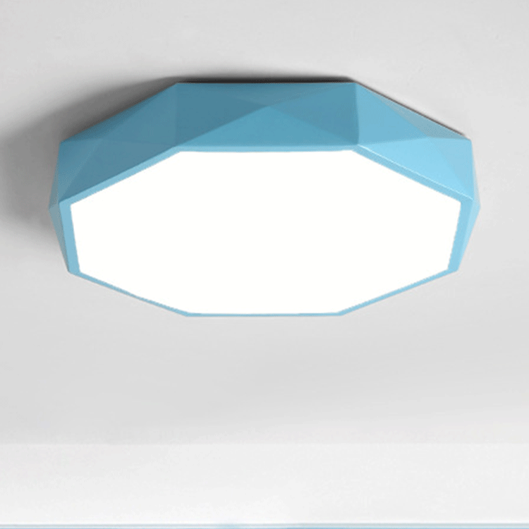 Plafonnier LED en fer acrylique à géométrie de diamant Macaron nordique 