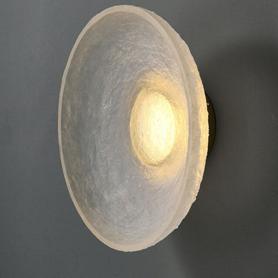 Modern Minimalist Resin Clear Round Disc LED Wall Sconce Lamp