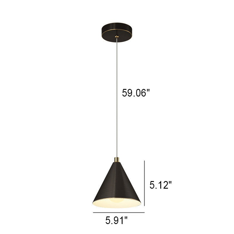 Nordic Minimalist Brass Cone 1-Light Pendant Light