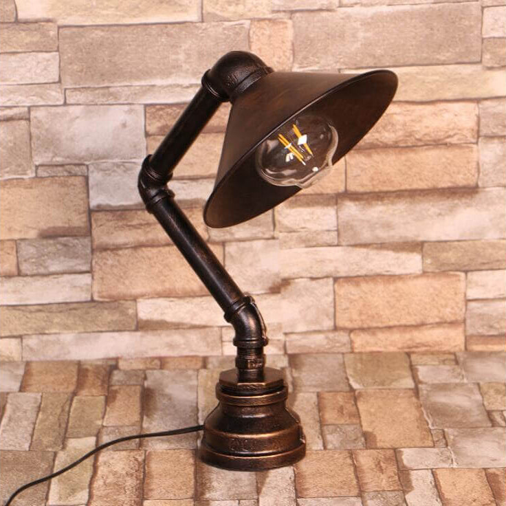 Vintage Industrial Pipe Iron 1-Light Table Lamp