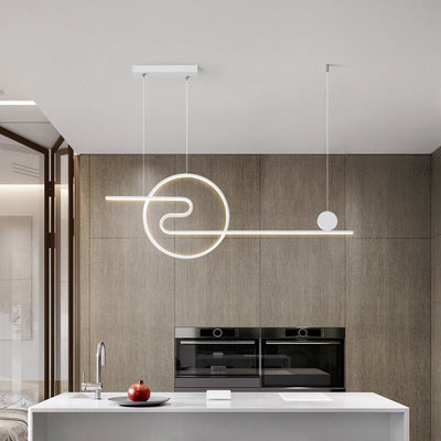 Lustre LED rond aux lignes minimalistes nordiques 