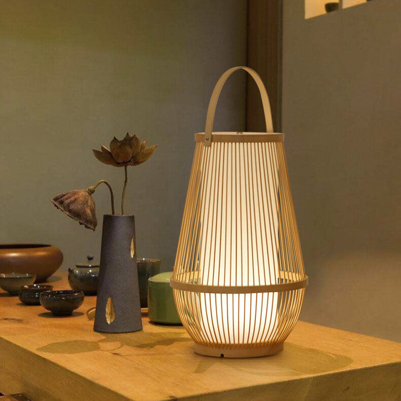 Bamboo Weaving Lantern Table Lamp Bedside Lamp Japanese Style